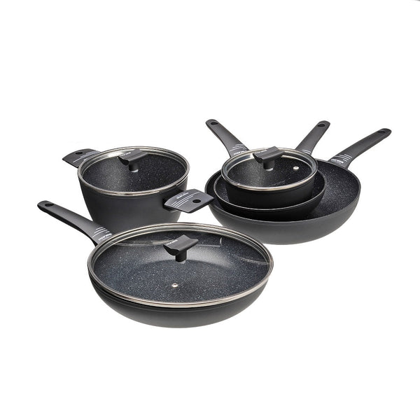 prezzo Batteria di Pentole 8 Pezzi Antiaderente Induzione in Alluminio Effetto Pietra Moneta Yes (Zeus 2.0)