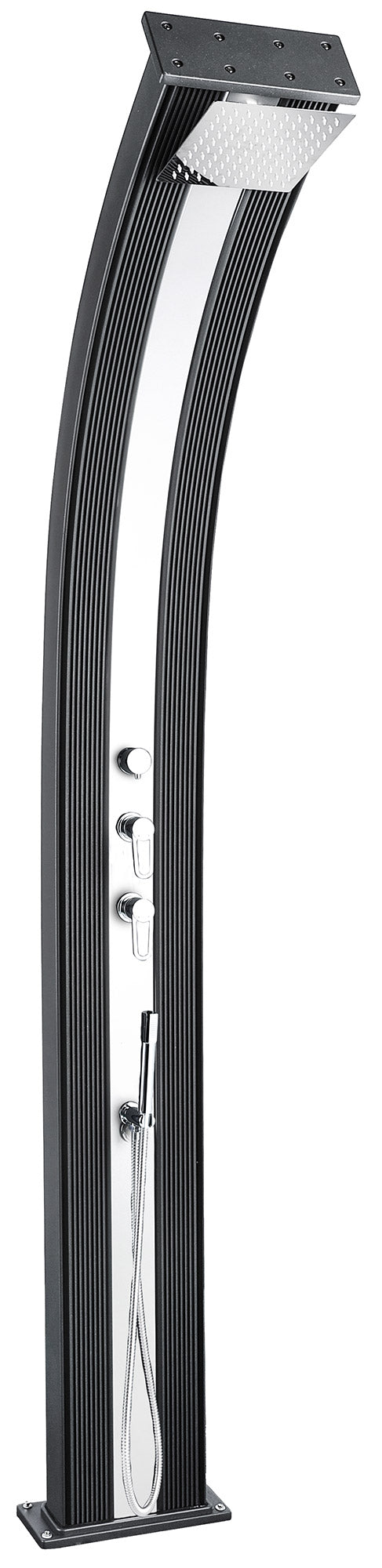 online Hybrid Solar Gartendusche 40L Anthrazit/Edelstahl Armatur und Fußwascher