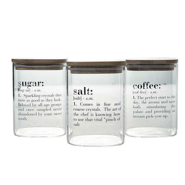 Set 3 Gläser Salz, Zucker und Kaffee 1 Liter in Glas Villa D'este Home Tivoli Inglese Transparent prezzo