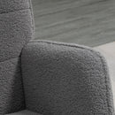 Poltrona a Dondolo 71x98x101 cm Imbottita in Legno e Acciaio Grigio Scuro  