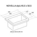 Mobile Lavatoio 65,5x50,5x87 cm 2 Cassetti Montegrappa Novella Dipiù Antracite