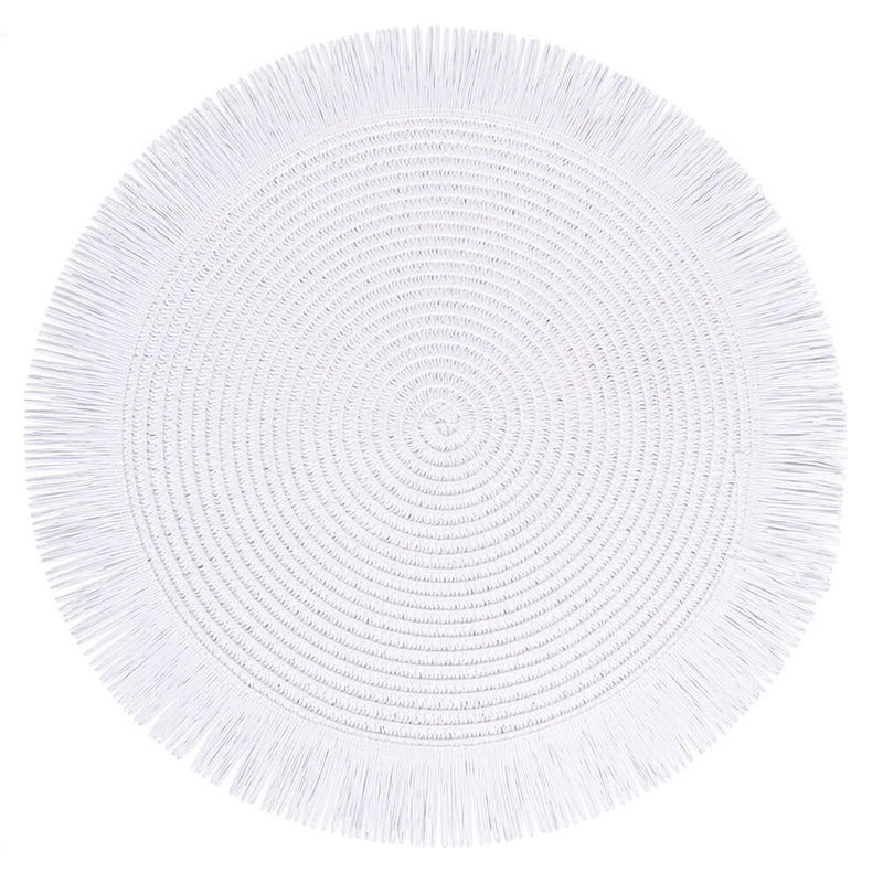 Set 4 Tovagliette con Frange Ø38x0,3 cm  in Carta effetto Juta VdE Tivoli 1996 Shades of Stones