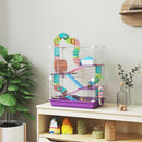 Gabbia per Criceti a 5 Livelli 46x30x58 cm con Tubi Ruota Scale Casetta e Bottiglia in PP e PS Viola      