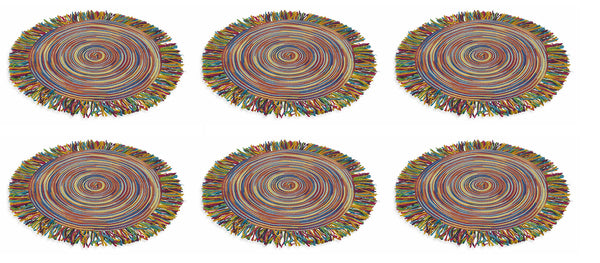 Set mit 6 Tischsets Ø46x0,3 cm aus Polyester Villa d'Este Home Tivoli Terra online