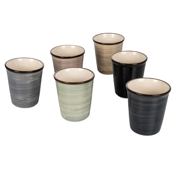 acquista Set 6 Acqua Baita Stones Gläser aus Keramik Villa d'Este Home Tivoli Grau