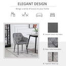 Set 2 Sedie Imbottite 59,5x55,5x83,5 cm in Velluto Grigie