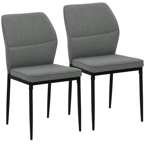 online Set 2 Sedie da Pranzo Imbottite Schienale Ergonomico in Velluto Grigio