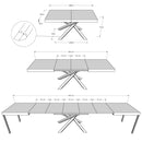 Tavolo Allungabile 180/440x90 cm Volantis Cashmere Gambe Multicolore 4/A      