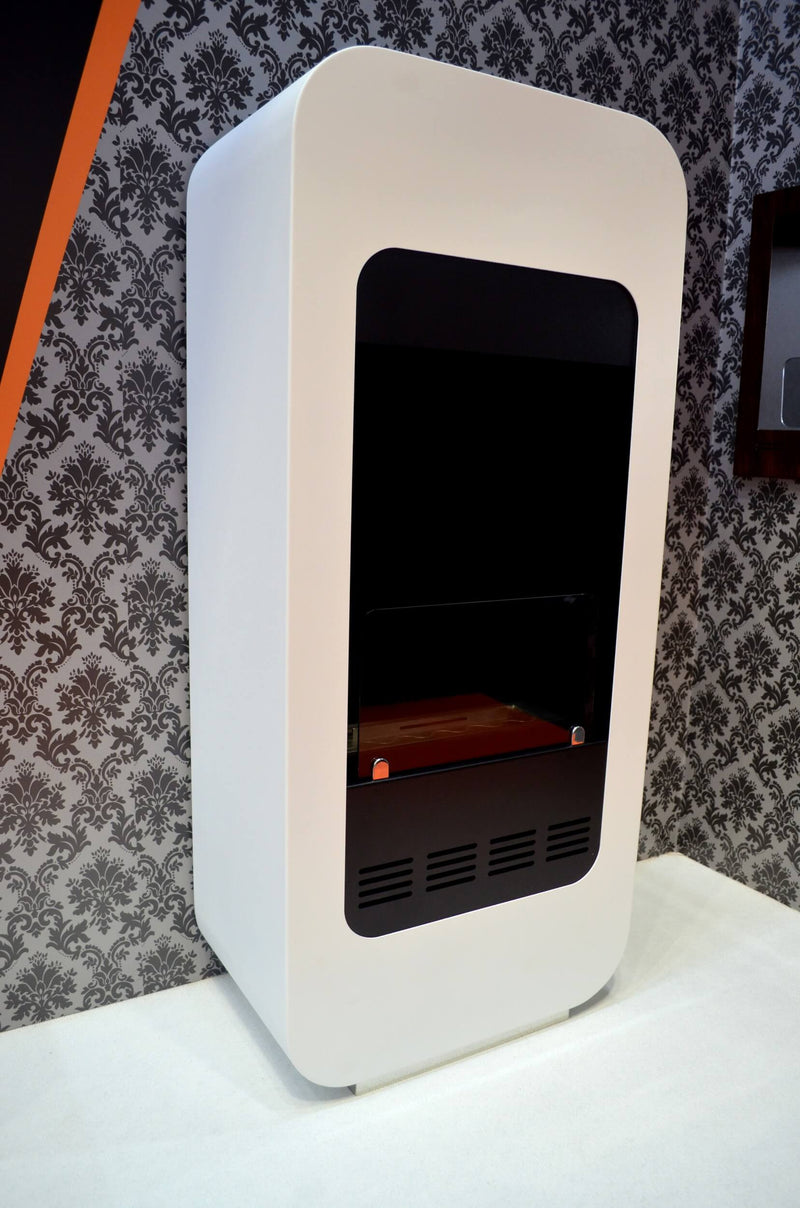 Camino a Bioetanolo da Pavimento 122,5x55 cm con Vetro Empire 2 Bianco