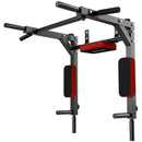 Stazione Fitness 2 in 1 da Parete per Trazioni e Dip Supporta Max 200 Kg in Acciaio Rossa      