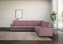 Divano Angolare 7 Posti 288x288x85 cm Yasel in Tessuto Prugna