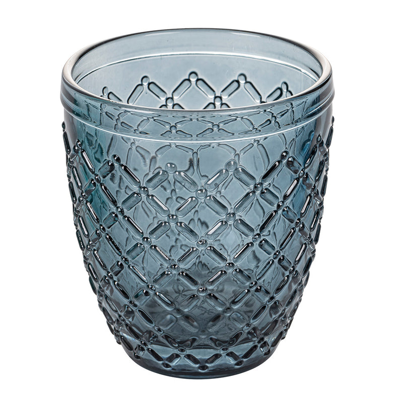 Set 6 Bicchieri Acqua Castle Ocean in Vetro VdE Tivoli 1996 Blu