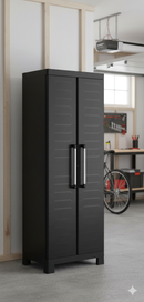 Armadio in Resina 4 Ripiani 65x45x182 cm Keter Detroit Portascope Nero