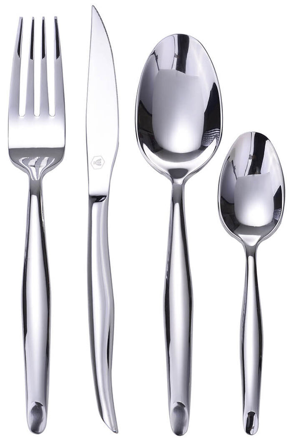 sconto 16-teiliges Besteckset in glänzendem Metallic-Silber-Finish