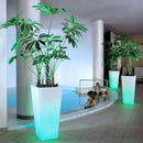 Vaso Luminoso da Giardino a LED 38x38x80 cm in Resina 5W Cedar Bianco Caldo