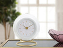 Orologio da Tavolo Ball Bianco 16x13x19 cm in Ferro e Plastica