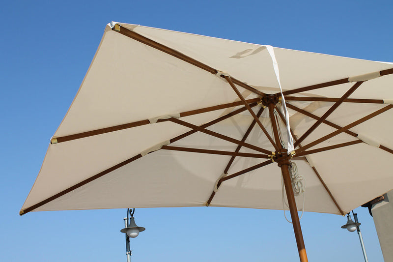 Ombrellone da Giardino 3x4 m Palo Ø60 mm in Legno Telo in Acrilico Danieli Sydney Ecrù