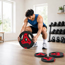 Dischi Pesi Palestra Set 4 Pezzi 30 kg con Foro 2,5 cm in PP e Cemento Nero      