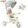Triciclo per Bambini 5 in 1 96,5x49x101 cm con Maniglione e Cinture di Sicurezza Bianco Crema