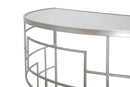 Console Ice 100x40x80 cm in Ferro MDF e Specchio Argento