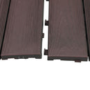 Set 14 Piastrelle Autobloccanti in Plastica Effetto Legno 37,7 x 18,6 cm da Interno o Esterno 