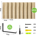 Set 8 Mensole da Parete 40x15x1,5 cm Staffe Nero Scaffalatura da Muro in Legno Rovere      