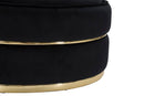 Poltrona Paris Space Nero/Oro Ø84x72 cm in Legno e Spugna Nero e Oro