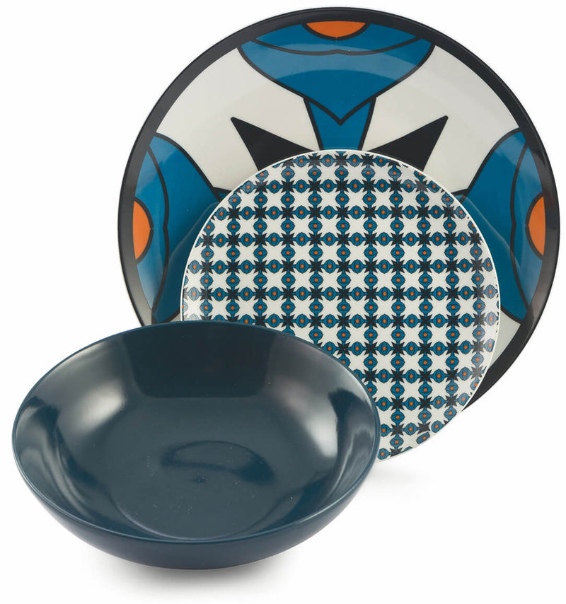 Servizio Piatti 18 Pezzi in Porcellana e Gres Villa d'Este Home Tivoli Cala Lisboa Multicolor