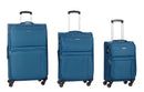 Set 3 Valigie Trolley Espandibile in Poliestere TSA Ravizzoni Manila Blu Petrolio