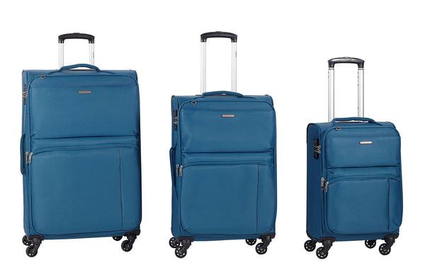 Set 3 Valigie Trolley Espandibile in Poliestere TSA Ravizzoni Manila Blu Petrolio sconto