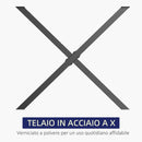 Set 2 Gambe Tavolo a X 80x4x72 cm in Acciaio Nero