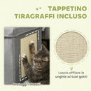Cuccia per Gatti Pieghevole a Cubo con Cuscino e Tiragraffi 36.5x36.5x36.5 cm Grigio      