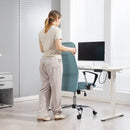 Sedia Ergonomica da Ufficio Girevole 63x65x109-119 cm con Schienale a Rete Verde Chiaro   