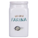 Barattolo Farina 9,5x9,5x18 cm in New Bone China VdE Tivoli 1996 Le Travisate Bianco