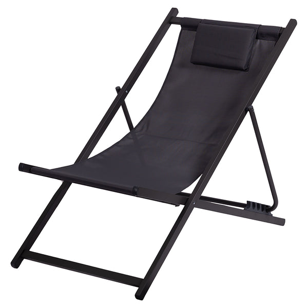 prezzo Sdraio Pieghevole Lido con Poggiatesta 94x60x92-81 cm in Poliestere e PVC Antracite