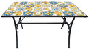 Tavolo Rettangolare da Giardino 145x83 cm in Ferro Battuto con Mosaico Soriani Tuscany Nero