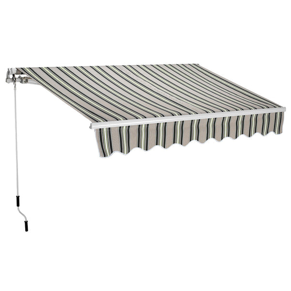 online Eckstabmarkise 200 x 250 cm grün gestreiftes Polyestergewebe