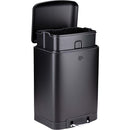 Pattumiera a Pedale Nero Acciaio Inox 12L Cesto Rimovibile Chiusura Ammortizzata