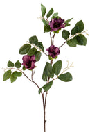 Set 4 Cubea Artificiale con 3 Fiori H.75 cm Viola