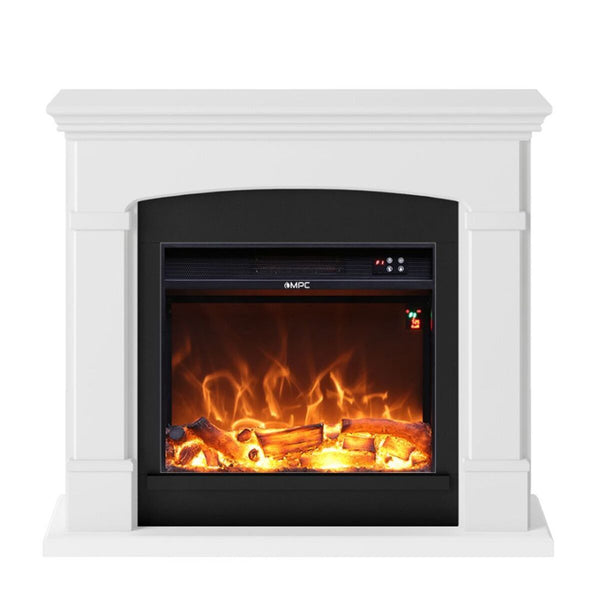 Camino Elettrico da Pavimento 107,2x95,2x24,5 cm Effetto Fiamma 1500W Sined Siena Bianco sconto