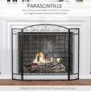 Parascintille con Antine 105x1,6x80,5 cm in Acciaio e Rete Metallica Nero