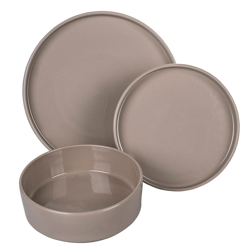 Servizio Piatti da Tavola 12 Pezzi in Gres VdE Tivoli 1996 Gourmet Grigi