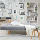 Divano Letto 2 Posti con Braccioli Apertura Clic Clac Imbottitura in Schiuma Grigio      