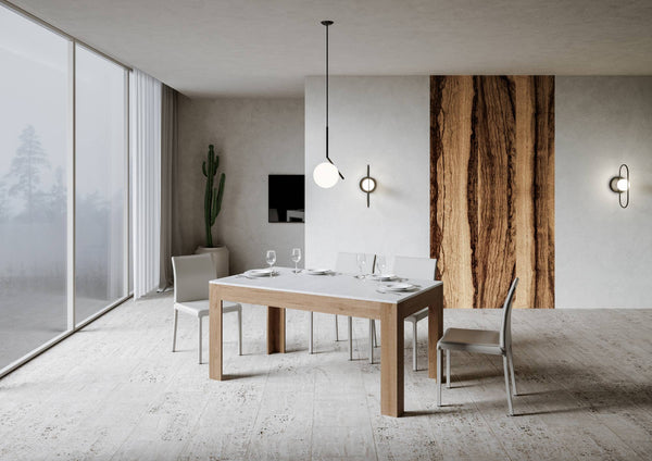Tavolo Allungabile 160-220x90x77 cm Bibi Mix Bianco Frassino prezzo