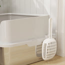 Lettiera per Gatti con Bordi Rialzati 60x40x28 cm in Acciaio Inox e PP Grigio Chiaro   