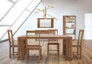 Set 2 Sedie 45x50x100 cm Elegant Sheesham in Legno Naturale e Oro