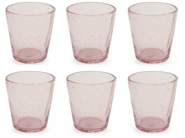 acquista Set 6 Gläser Ø9x10 cm aus mundgeblasenem Glas Villa d'Este Home Tivoli Cancun Pink