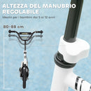 Monopattino per Bambini 5-12 Anni 129x52x80-88 cm Supporta fino a 50 Kg Telaio in Acciaio Bianco e Nero  