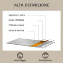 Specchio da Parete Rettangolare 50x50 cm con Ganci in Vetro e MDF Nero      