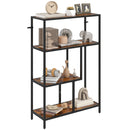 Libreria a 4 Ripiani in Stile Industriale 77x30x116 cm in Legno e Metallo Marrone Rustico   